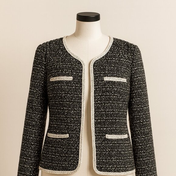 Cynthia Rowley Women’s Speckled Knit Sweater – Black & White – Size XL - Picture 1 of 5